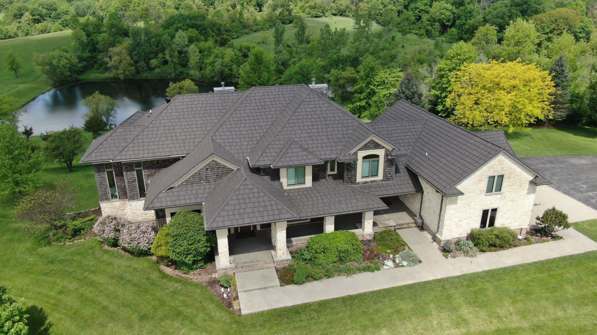 Metal roofing project house exterior